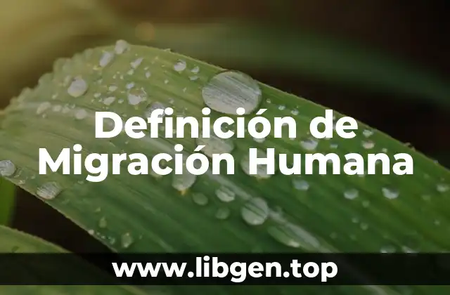 Definición Técnica de Migración Humana