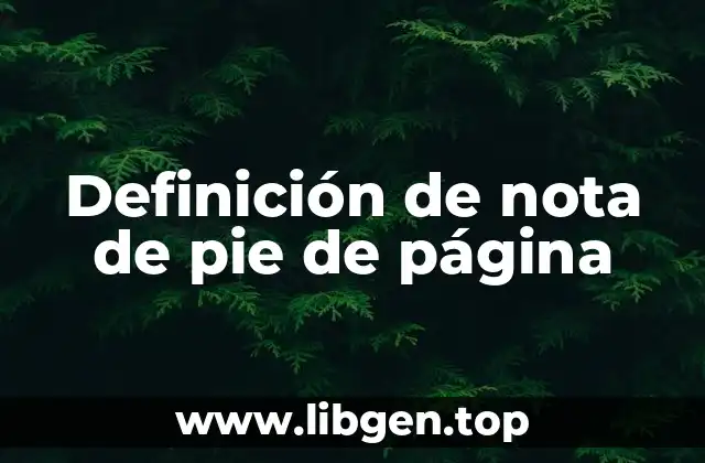 Definición de nota de pie de página