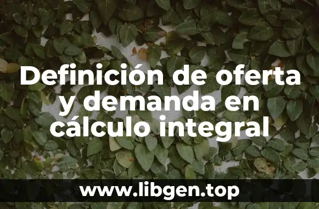 Definición de oferta y demanda en cálculo integral