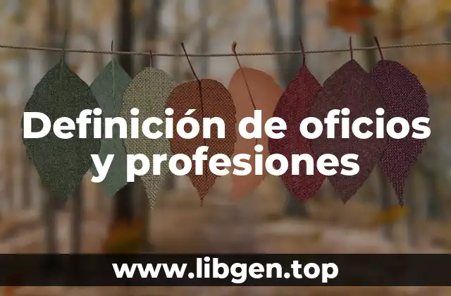 Definición técnica de oficios y profesiones