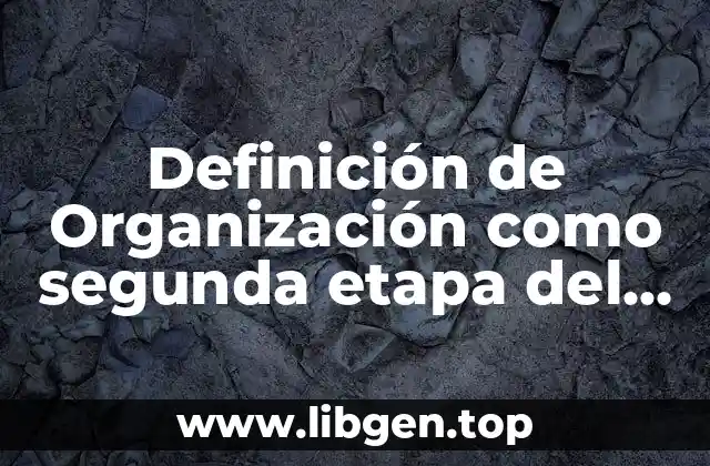 Definición de Organización como segunda etapa del proceso administrativo