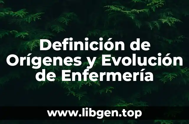 Definición técnica de Orígenes y Evolución de Enfermería