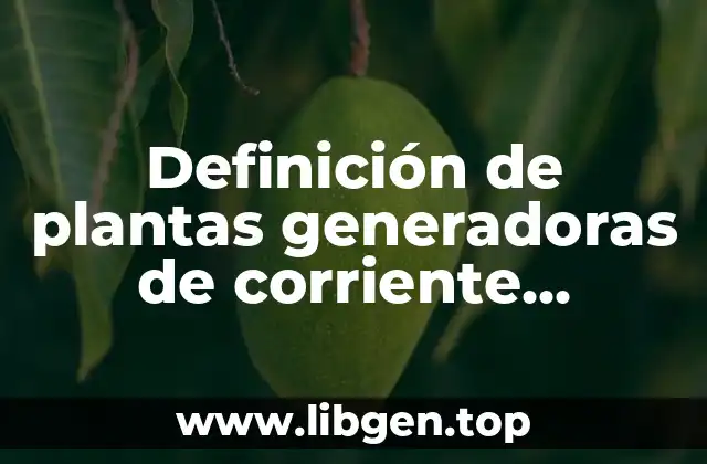 Definición de plantas generadoras de corriente eléctrica alterna