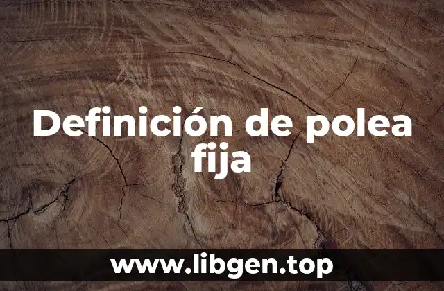 Definición de polea fija