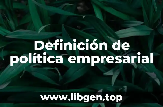 Definición de política empresarial