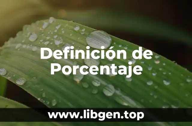 Definición técnica de Porcentaje