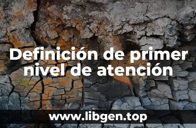 Definición de primer nivel de atención