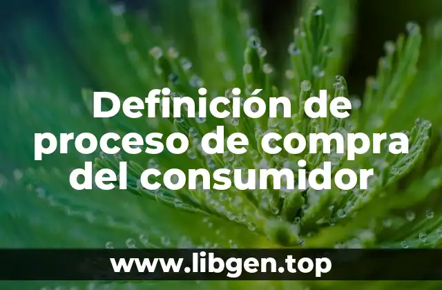 Definición de proceso de compra del consumidor