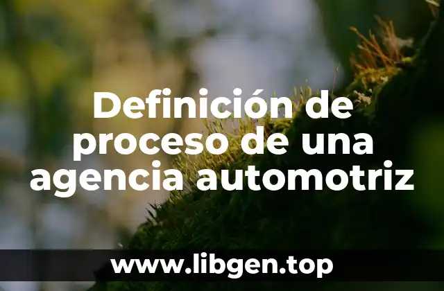 Definición de proceso de una agencia automotriz