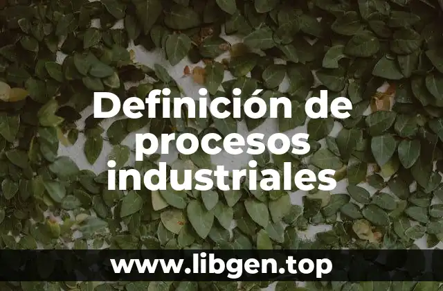 Definición de procesos industriales