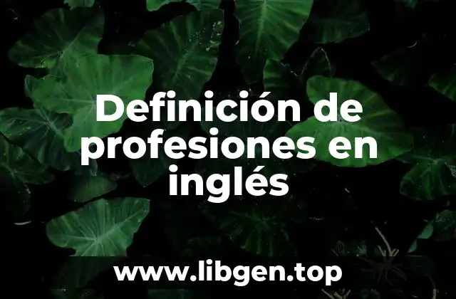 Definición de profesiones en inglés