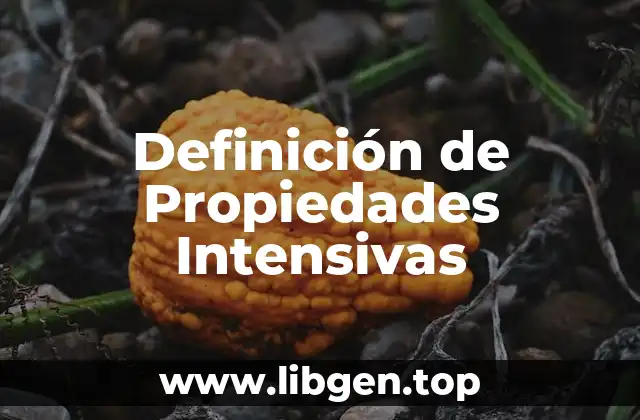 Definición de Propiedades Intensivas