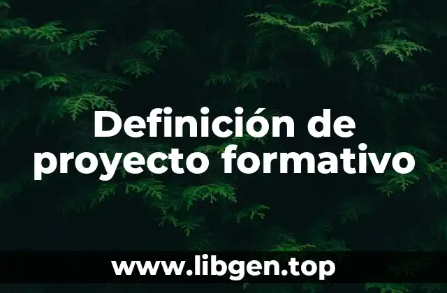 Definición de proyecto formativo