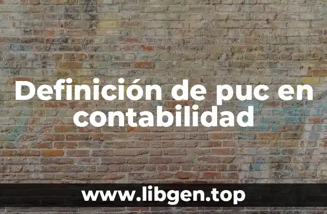 Definición de puc en contabilidad