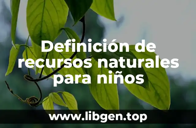 Definición de recursos naturales para niños
