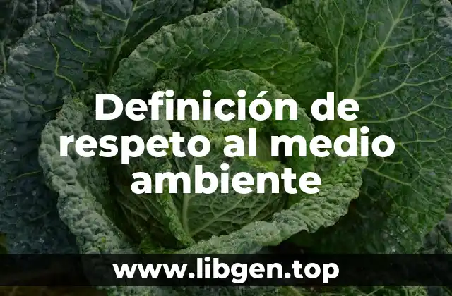 Definición de respeto al medio ambiente