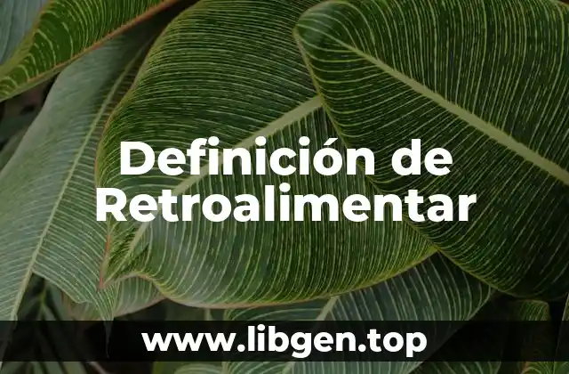 Definición de Retroalimentar