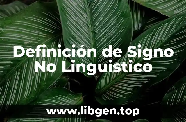 Definición Técnica de Signo No Lingüístico
