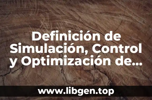 Definición de Simulación, Control y Optimización de Procesos Químicos