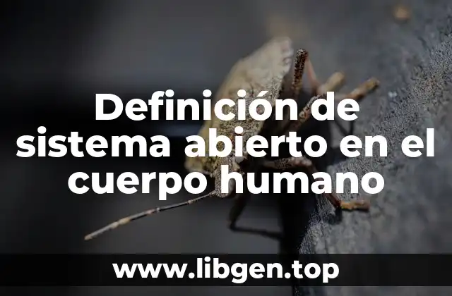 Definición de sistema abierto en el cuerpo humano
