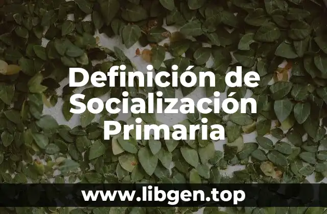 Definición de Socialización Primaria