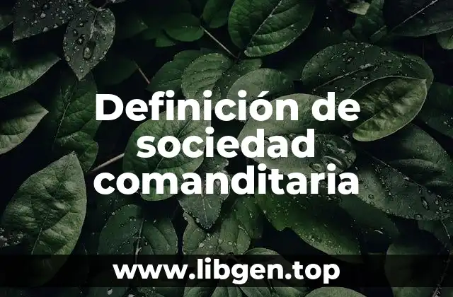 Definición de sociedad comanditaria