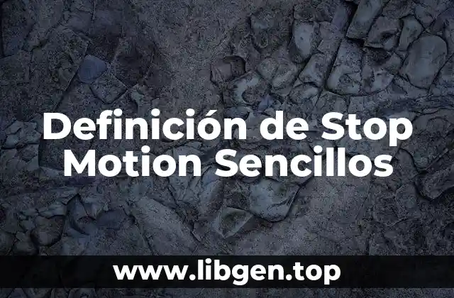 Definición de Stop Motion Sencillos