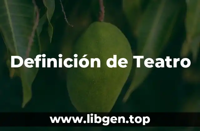 Definición técnica de teatro