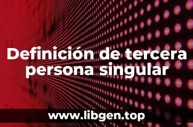 Definición de tercera persona singular