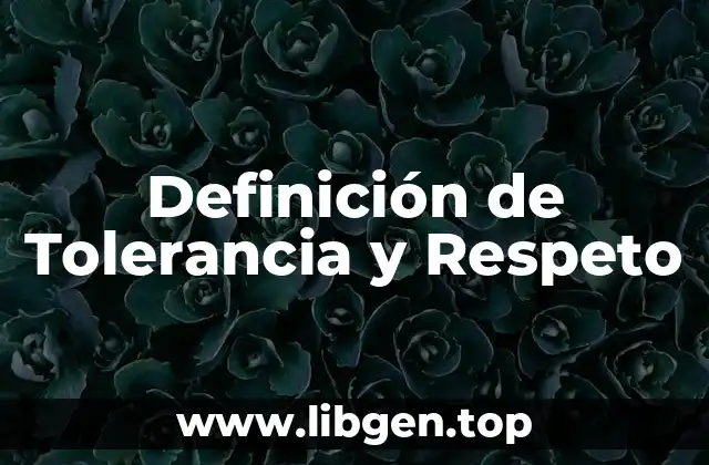 Definición de Tolerancia y Respeto
