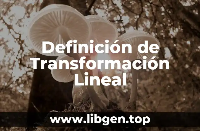 Definición de Transformación Lineal