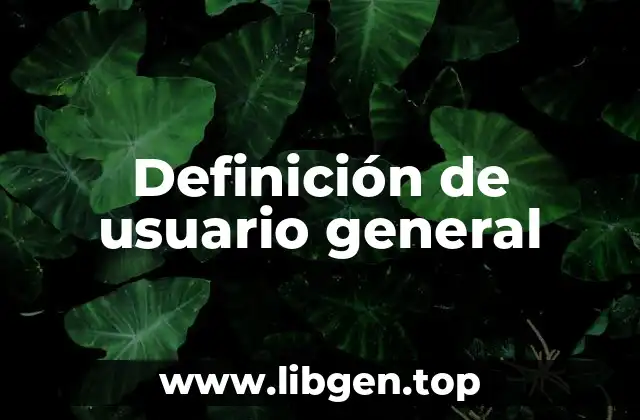 Definición de usuario general