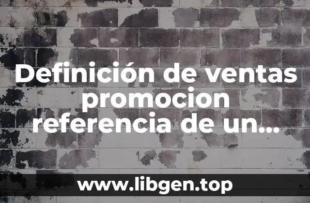 Definición de ventas promocion referencia de un libro