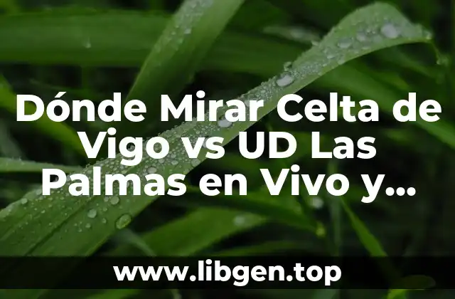 Dónde Mirar Celta de Vigo vs UD Las Palmas en Vivo y enDirecto
