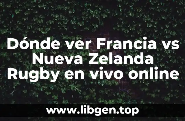 Dónde ver Francia vs Nueva Zelanda Rugby en vivo online