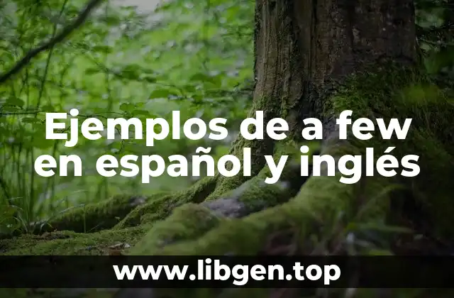Ejemplos de a few en español y inglés