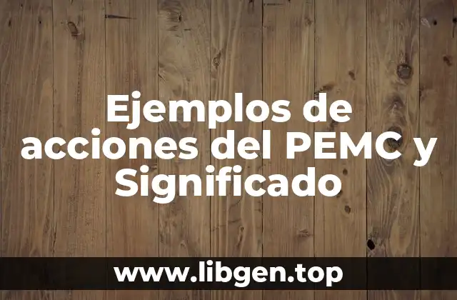 Ejemplos de acciones del PEMC y Significado