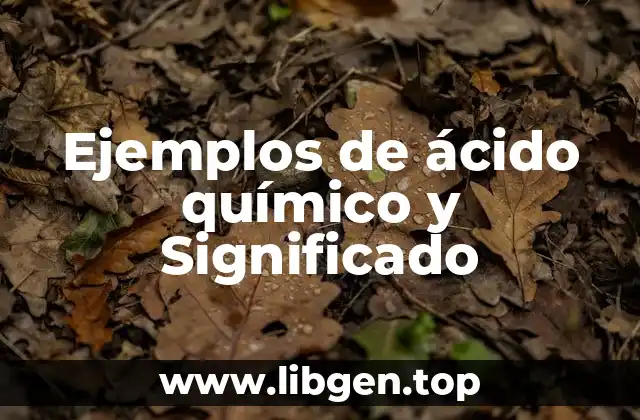 Ejemplos de ácido químico y Significado