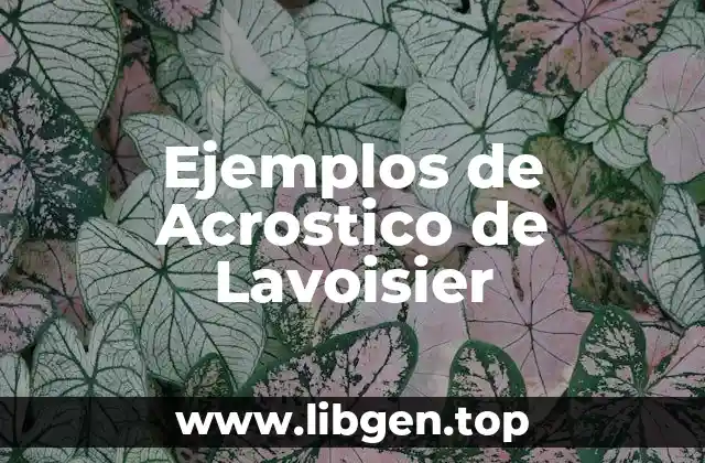 Ejemplos de Acrostico de Lavoisier