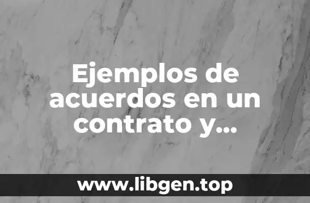 Ejemplos de acuerdos en un contrato y Significado