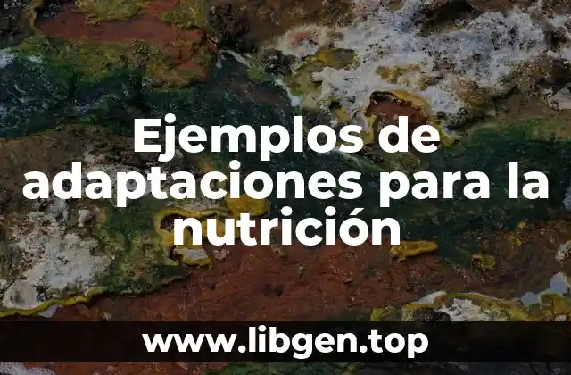 Ejemplos de adaptaciones para la nutrición