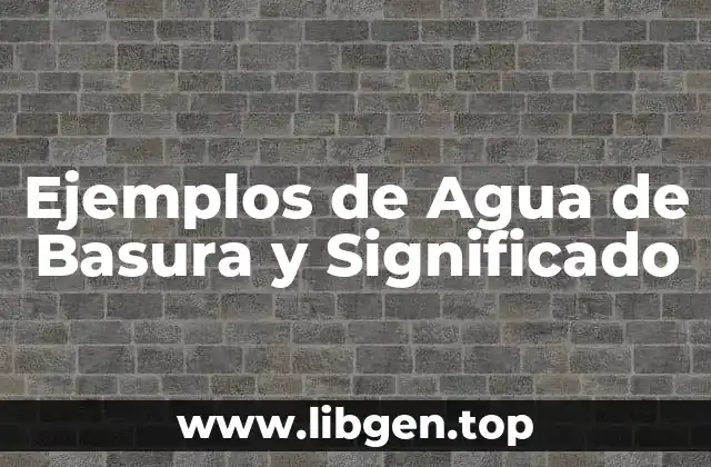Ejemplos de Agua de Basura y Significado