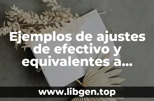 Ejemplos de ajustes de efectivo y equivalentes a efectivo