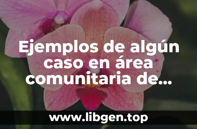 Ejemplos de algún caso en área comunitaria de psicología