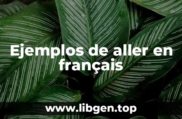 Ejemplos de aller en français