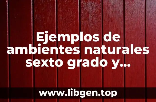 Ejemplos de ambientes naturales sexto grado y Significado