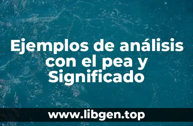 Ejemplos de análisis con el pea y Significado