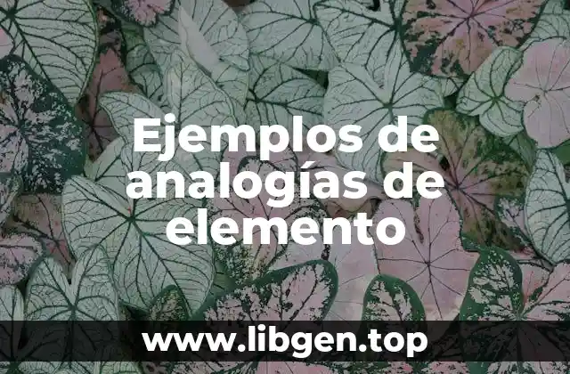 Ejemplos de analogías de elemento