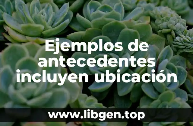 Ejemplos de antecedentes incluyen ubicación