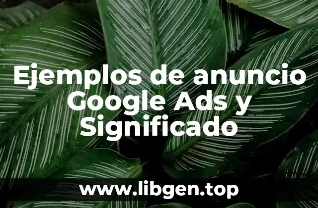 Ejemplos de anuncio Google Ads y Significado
